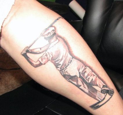 Polo Player Tat On Leg